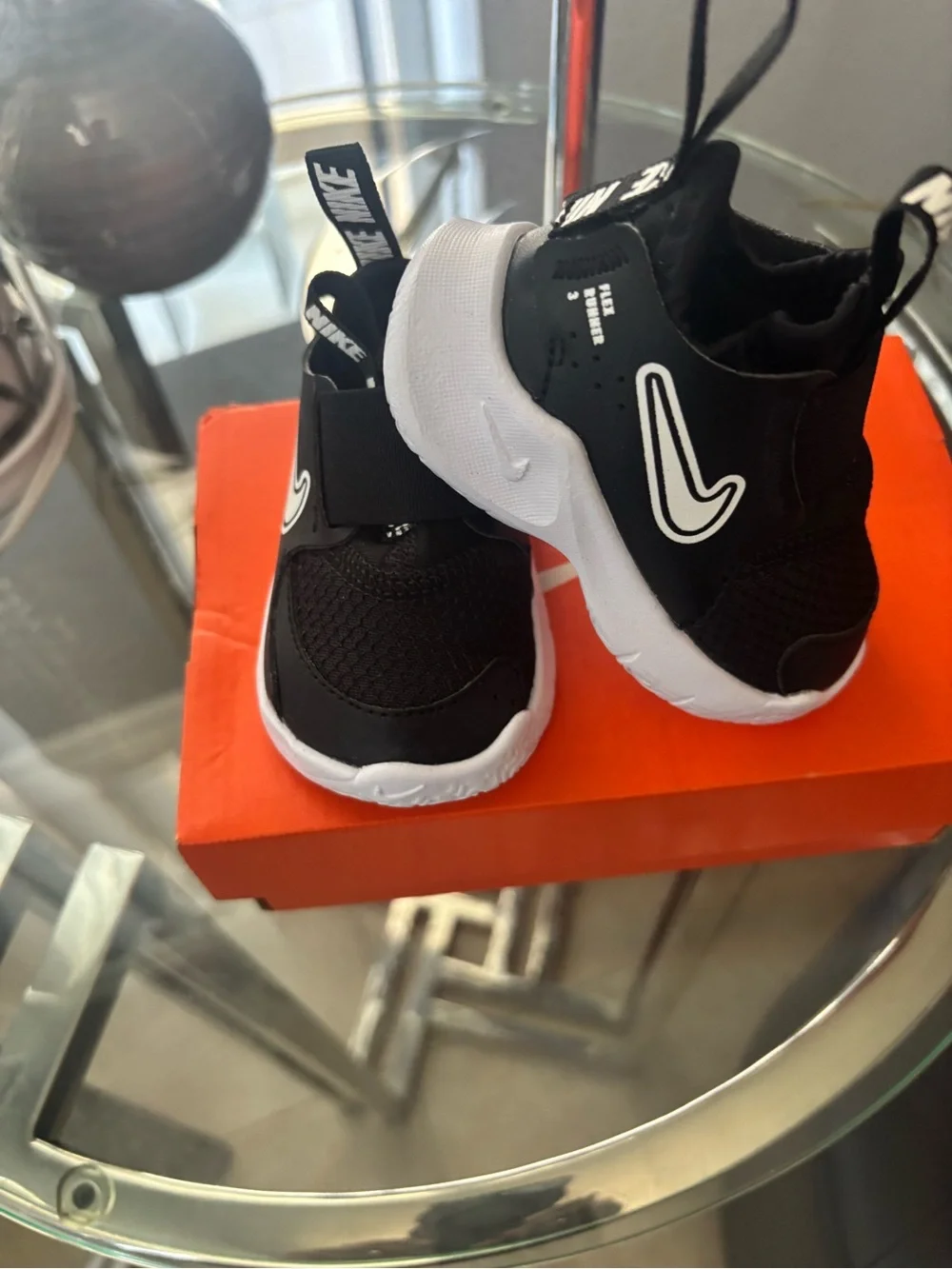 Nike Kids Black and White Hook-and-Loop Slip-On Sneakers